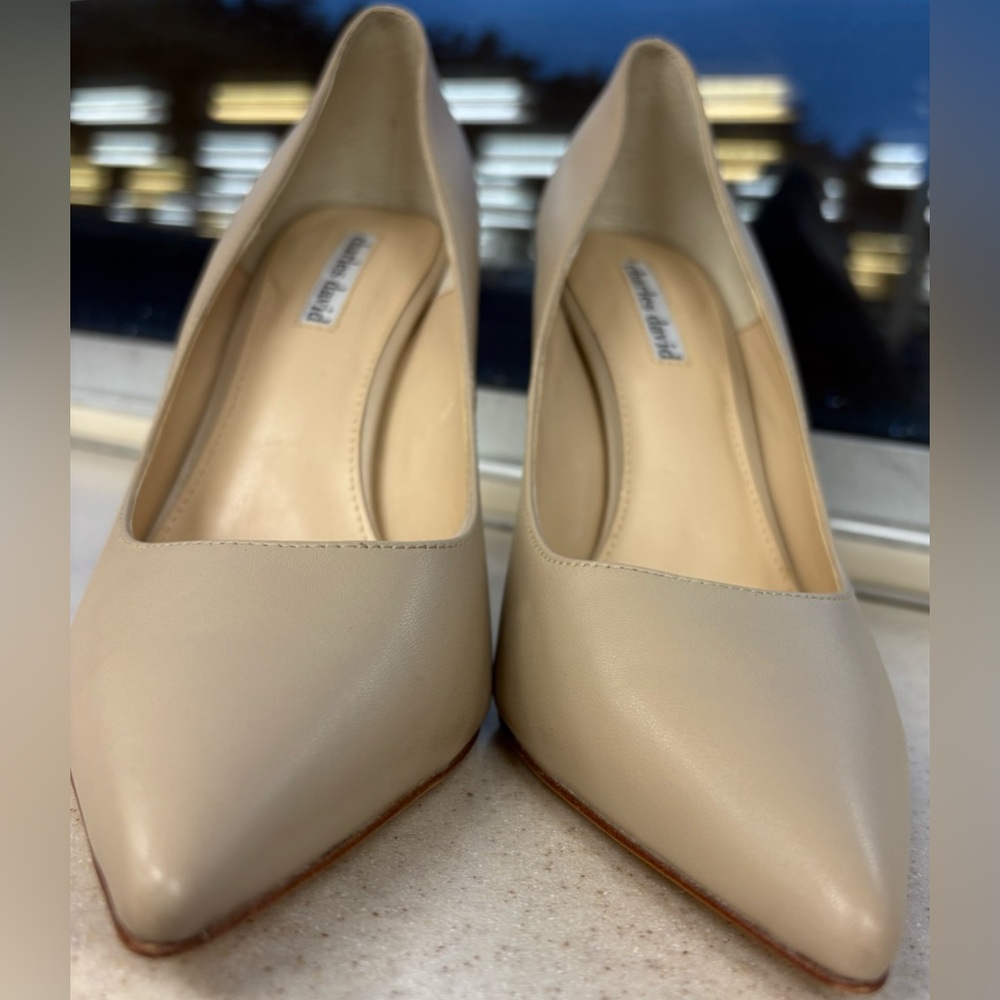 Charles David Caleesi Nude Natural Leather Stiletto Heel w Classic Pointed Toe 9 - Picture 5 of 8